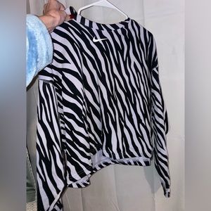cropped zebra print sweatshirt